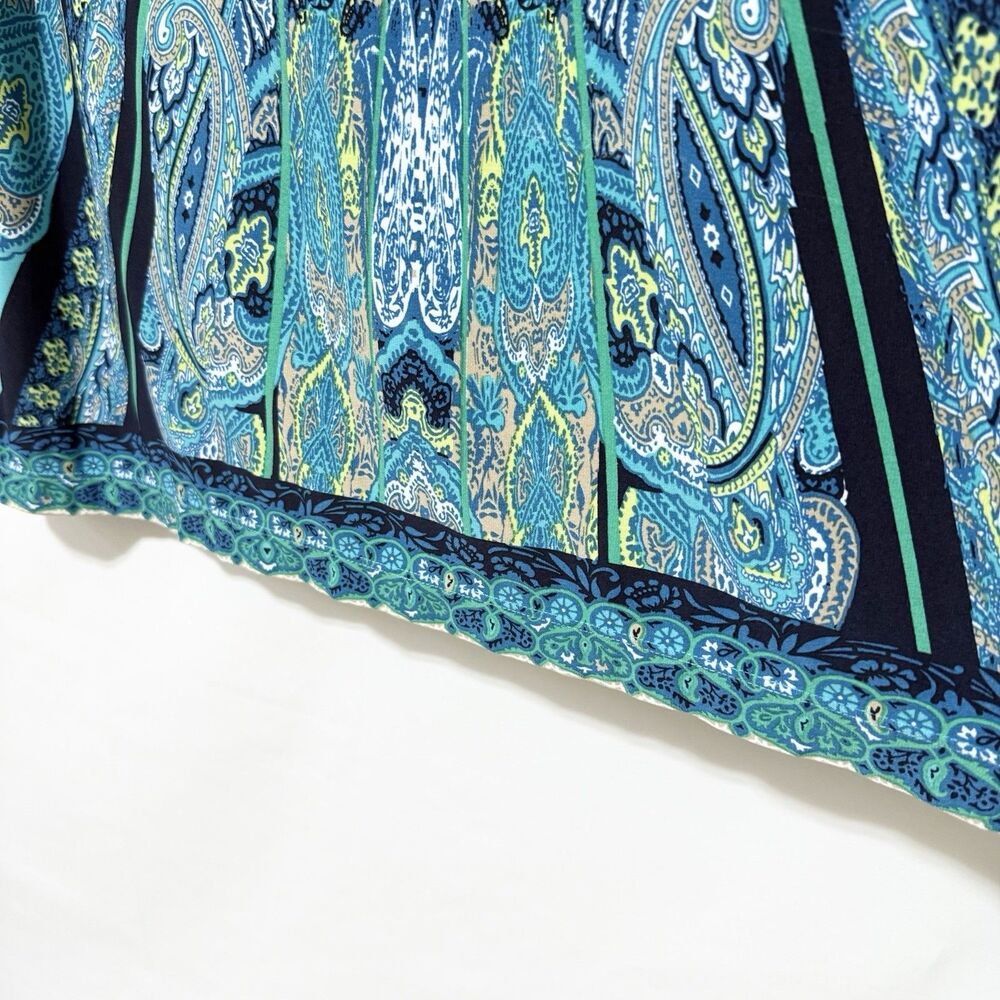 Chico’s Blue Green Paisley Print 3/4 Sleeve Dress Size 3/ XL - Picture 4 of 11